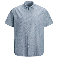 Jack&Jones XXL Kurzarmhemd Alloverdruck denimblau