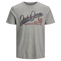 Jack&Jones XXL T-Shirt grau melange Print Denim-Optik