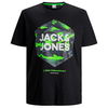 Jack&Jones XXL T-Shirt Neon-Camouflage-Print schwarz