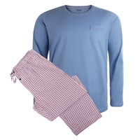 Jockey langer Pyjama XXL schwarz-rot-blau kariert