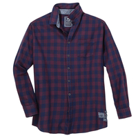 JTA by J.T.Ascott Langarmhemd Karo bordeaux-navy XXL