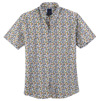 J.T.Ascott XXL Kurzarmhemd Floralprint beige-grün
