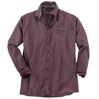 Jupiter XXL Hemd Muster bordeaux-grau Leichtflanell