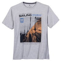 Kitaro T-Shirt Übergröße hellgrau Fotoprint maritim