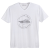 Kitaro V-Neck Übegrößen T-Shirt weiß maritimer Print
