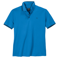 Kitaro XXL Stretch-Poloshirt azurblau Kontrastdetails