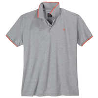 Kitaro XXL Stretch-Poloshirt grau Kontrastdetails