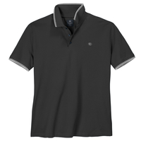 Kitaro XXL Stretch-Poloshirt schwarz Kontrastdetails
