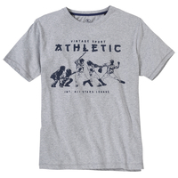 Kitaro XXL T-Shirt hellgrau melange sportiver Print
