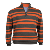 Kitaro XXL Troyer Strickpullover anthrazit Streifen