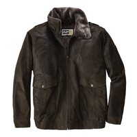 Leder-Fliegerjacke dunkelbraun North 56°4 by Allsize Übergröße