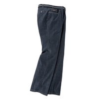 Luigi Morini Stretchjeans dark denim mit Gürtel Übergröße