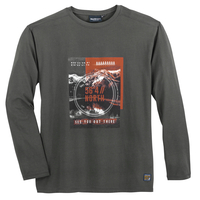 North 56°4 Allsize XXL Stretch-Longsleeve grau Print