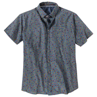 North 56°4 XXL Kurzarmhemd jeansblau Blumenprint