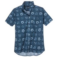 North 56°4 XXL Stretch-Kurzarmhemd blau Blumendruck