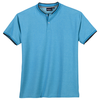 North by Allsize Stehkragen Polo XXL azurblau melange