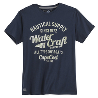 Redfield Übergrößen T-Shirt dunkelblau Print maritim