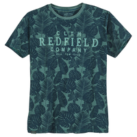 Redfield Übergrößen T-Shirt grün Alloverprint floral