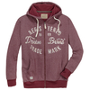 Redfield Kapuzen-Sweatjacke weinrot melange Print XXL