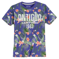 Redfield T-Shirt Übergröße violettblau Hawaiiprint