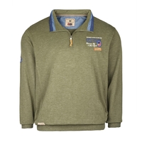 Redfield Troyer-Sweatshirt oliv meliert Übergröße