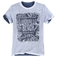 Redfield Vintage XXL T-Shirt denimblau-weiß melange