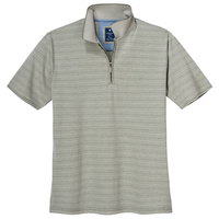 Redmond "Wash & Wear" Polo geringelt oliv melange XXL