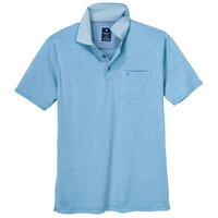 Redmond "Wash & Wear" Polo türkisblau melange XXL