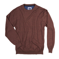Redmond XXL Rundhals Pullover rostbraun melange