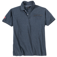 Replika Allsize Polo Übergröße blau melange modisch