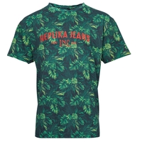 Replika Übergrößen Logo T-Shirt Palmenmuster grün