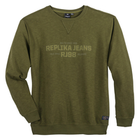 Replika by Allsize Sweatshirt Übergröße oliv bedruckt