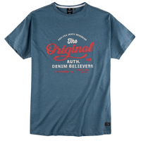 Replika by Allsize XXL T-Shirt blau melange bedruckt