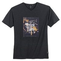 Replika XXL T-Shirt dunkelgrau melange Retro-Fotoprint