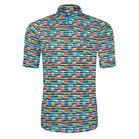 Signum XXL Kurzarmhemd Stehkragen Multicolour Druck
