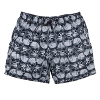 XXL Abraxas Badeshorts Totenkopfprint schwarz-grau