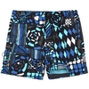 XXL Adamo Bade-Bermuda Fantasiemuster türkis-blau-weiß