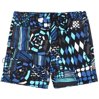 XXL Adamo Bade-Bermuda Fantasiemuster türkis-blau-weiß
