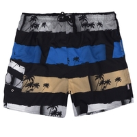 XXL Adamo Bade-Bermuda schwarz-blau-beige bedruckt