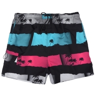 XXL Adamo Bade-Bermuda schwarz-türkis-pink bedruckt