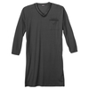XXL Adamo V-Neck Langarm Nachthemd dunkelgrau-schwarz