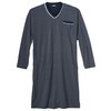 XXL Adamo V-Neck Langarm Nachthemd navy-weiß