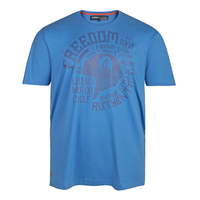 XXL Ahorn Sportswear T-Shirt blau mit Frontprint