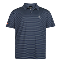 XXL Allsize Polo "Cool Effect" gestreift nachtblau