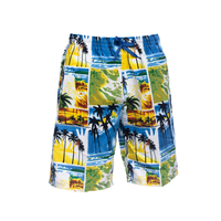 XXL Badebermudas Bellonda Tropenprint weiß-gelb-blau