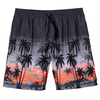 XXL Badeshort Bellonda schwarz-neonorange Palmendruck