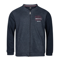 XXL Kitaro College Sweatjacke Stehkragen navy mel.