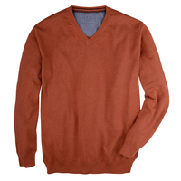 XXL Kitaro V-Neck Feinstrickpullover rostorange