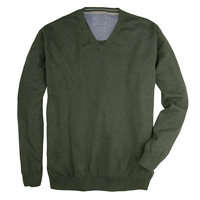 XXL Kitaro V-Neck Feinstrickpullover tannengrün mel.