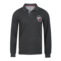 XXL Langarm Poloshirt anthrazit meliert Redfield